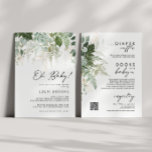 Modern groen en goud alles in één Baby shower Kaart<br><div class="desc">Introductie van onze betoverende moderne groen en goud allemaal in één baby shower uitnodiging, met delicate gouden accenten te midden van het weelderige gebladerte van salie eucalyptus bladeren en varenmotieven. Het minimalistische ontwerp, doordrenkt met botanische elementen, roept een gevoel van bohemien allure op, waardoor een betoverende sfeer wordt gecreëerd. Duik...</div>