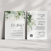 Modern groen en goud alles in één Baby shower Kaart