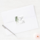 Modern groen en goud Baby shower dank u Vierkante Sticker (Envelop)
