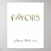 Modern groen en goud Baby shower gunsten teken Poster (Voorkant)