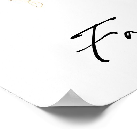 Modern groen en goud Baby shower gunsten teken Poster (Hoek)