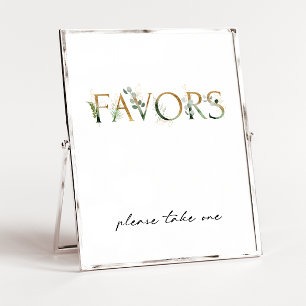 Modern groen en goud Baby shower gunsten teken Poster