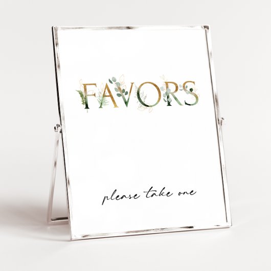 Modern groen en goud Baby shower gunsten teken Poster