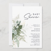 Modern groen en goud Baby shower Kaart (Voorkant)