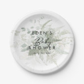 Modern groen en goud Baby shower Papieren Bordje (Voorkant)