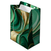 Modern groen en goud medium cadeauzakje (Voorkant Gekanteld)