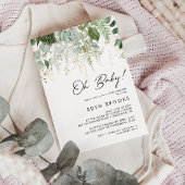 Modern groen en goud Oh Baby! Baby Shower Kaart