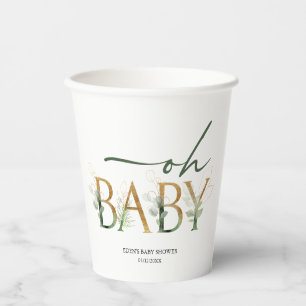 Modern groen en goud Oh Baby Baby shower Papieren Bekers