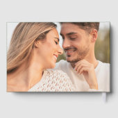 Modern groen en goud wavy Lijst foto bruiloft Gastenboek (Achterkant)