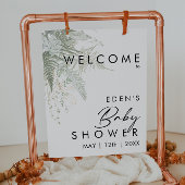 Modern groen en goud welkom Baby shower teken Poster