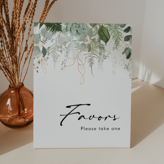 Modern groen en gouden Baby shower gunsten Reclamebord Met Voetstuk