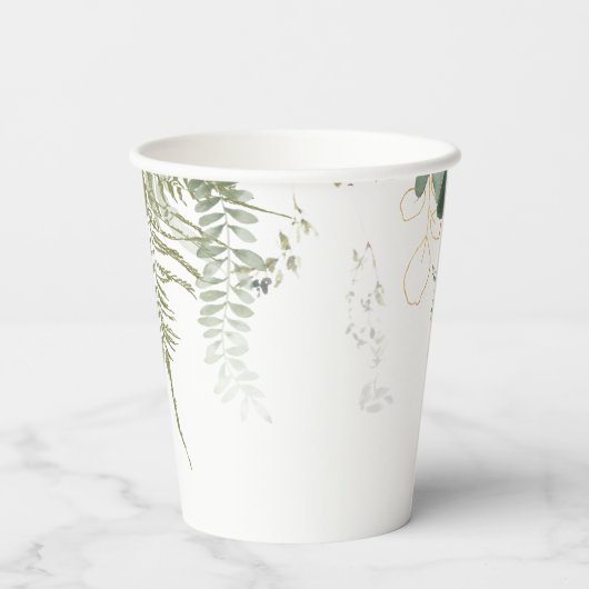 Modern groen en gouden Baby showers papieren beker (Achterkant)