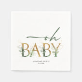 Modern groen en gouden Baby showers servetten (Voorkant)