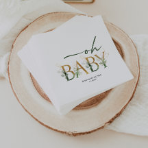 Modern groen en gouden Baby showers servetten