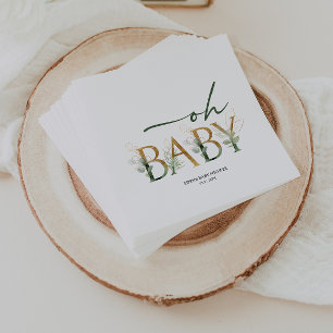 Modern groen en gouden Baby showers servetten