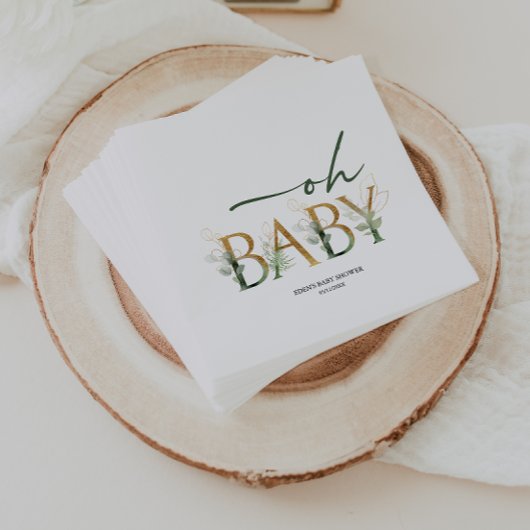 Modern groen en gouden Baby showers servetten