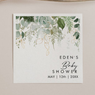 Modern groen en gouden Baby showers servetten