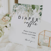 Modern groen en gouden luier Raffle Baby shower Reclamebord Met Voetstuk