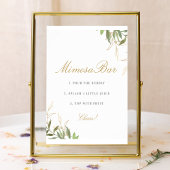 Modern groen en gouden Mimosa Bar Bord Poster