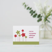 modern groen en rood visitekaartje (Staand voorkant)