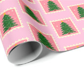 Modern groen en roze kerstinpakpapier cadeaupapier (Rol Hoek)