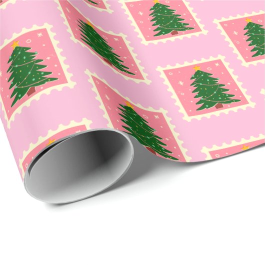 Modern groen en roze kerstinpakpapier cadeaupapier (Rol Hoek)