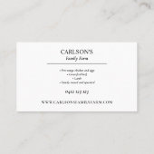 Modern groen en wit familie vee Boerderij Visitekaartje (Achterkant)