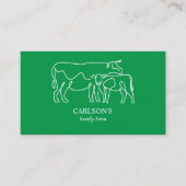 Modern groen en wit familie vee Boerderij Visitekaartje (Voorkant)