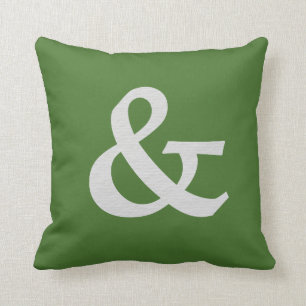 Modern groen en wit getextureerd ampersand-symbool kussen