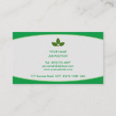 Modern Groen en Wit Visitekaartje (Achterkant)