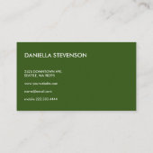 Modern groen en zwart boekhoudkundig Visitekaartje (Achterkant)