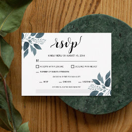 Modern groen Entree Maaltijd Keuze Bruiloft RSVP Kaartje