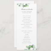 Modern groen Eucalyptus bladeren Programmakaart (Voorkant / Achterkant)