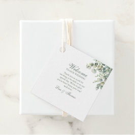 Modern groen eucalyptus bruiloft bedankjes labels