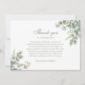 Modern groen eucalyptus bruiloft bedankkaart (Voorkant)