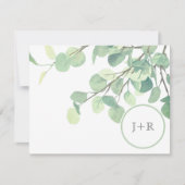Modern groen eucalyptus bruiloft dank u bedankkaart (Voorkant)