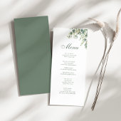 Modern groen eucalyptus bruiloft menu