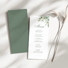 Modern groen eucalyptus bruiloft menu