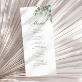 Modern groen eucalyptus bruiloft menu