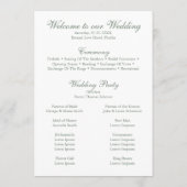 Modern groen eucalyptus bruiloft programma programmakaart (Achterkant)