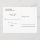 Modern groen eucalyptus bruiloft RSVP Uitnodiging Briefkaart (Achterkant)