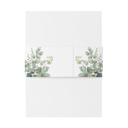 Modern groen eucalyptus bruiloft uitnodigingen wikkel (Achterkant Voorbeeld)
