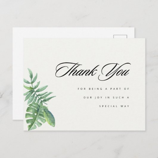 Modern groen Eucalyptus Dank u Briefkaart (Voorkant / Achterkant)