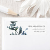 MODERN GROEN EUCALYPTUS FOLIAGE WATERVERF ADRES ETIKET (Insitu)