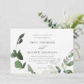 MODERN GROEN EUCALYPTUS FOLIAGE WATERVERF WEDDING KAART (Staand voorkant)