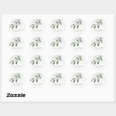 MODERN GROEN EUCALYPTUS FOLIAGE WATERVERF WEDDING RONDE STICKER (Vel)