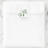 MODERN GROEN EUCALYPTUS FOLIAGE WATERVERF WEDDING RONDE STICKER (Tas)