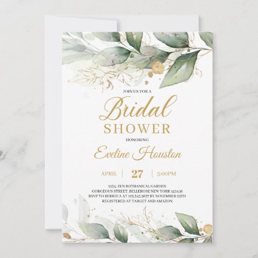 Modern groen eucalyptus verlaat Vrijgezellenfeest Kaart (Voorkant)