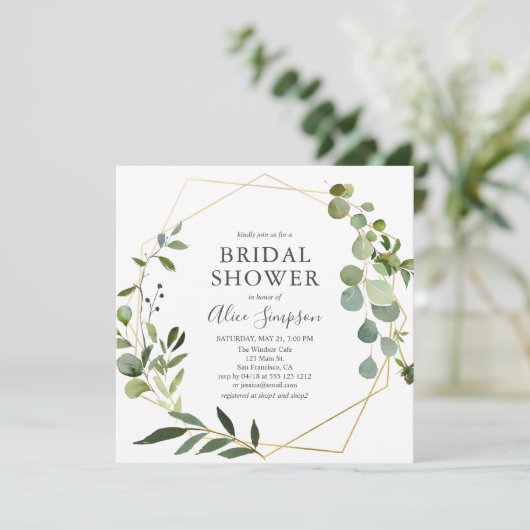 Modern groen Eucalyptus Vrijgezellenfeest Kaart (Staand voorkant)