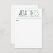 Modern groen favoriet geheugen Afstuderen Informatiekaartje (Voorkant / Achterkant)